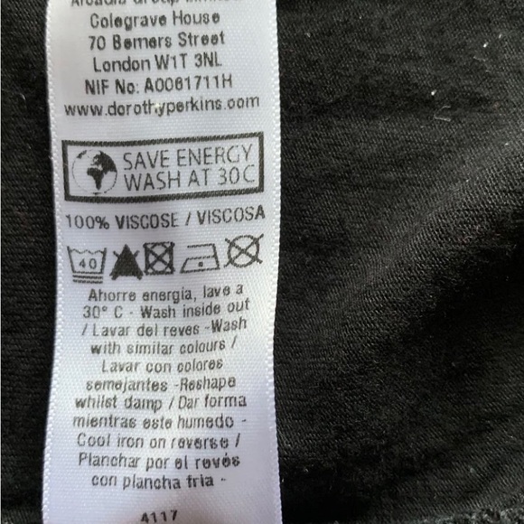 Dorothy Perkins Black Dress Sleeveless Draped Waterfall Knee Length Stretch UK 8 - Picture 8 of 12